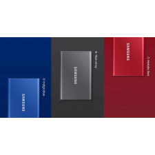 Samsung Portable SSD T7 MU-PC2T0H - Solid state drive - encrypted - 2 TB - external (portable) - USB 3.2 Gen 2 (USB-C connector) - 256-bit AES - indigo blue